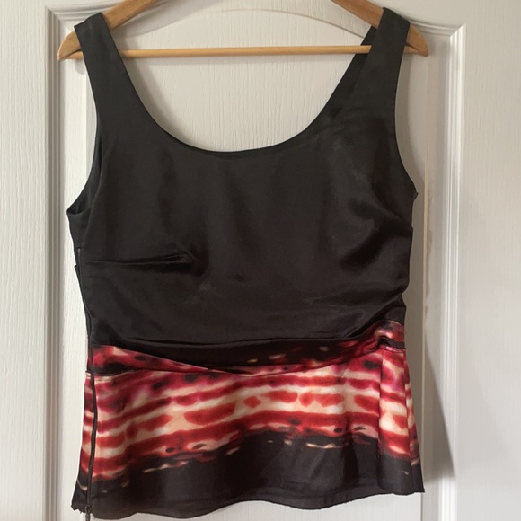Tahari Satin Tank with Tie-Dye Detail - Picture 2 of 4